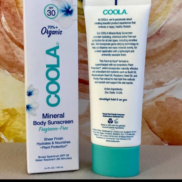 NEW! COOLA Spf 30 Mineral Sunscreen for Body - Picture 5 of 11